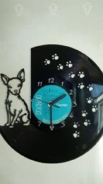 Chihuahua Dog Sitting Vinyl Record Clock