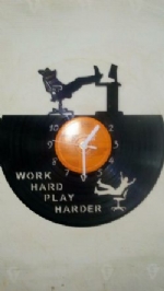 Computer Work Chilling Themed Vinyl Record Clock
