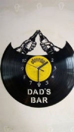 Custom Dad's Bar Vinyl Record Clock