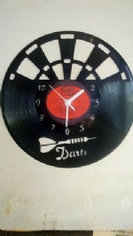 Darts Board Vinyl Record Clock