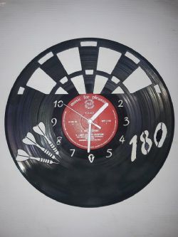 Darts Board 180 Vinyl Record Clock