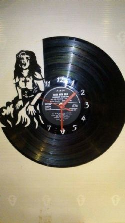 Zombie Woman Vinyl Record Clock