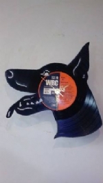 Doberman Head Full Vinyl Record Clock