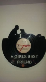 Dog And Lady Vinyl Record Clock