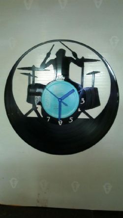 Drummer Vinyl Record Clock