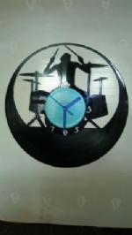 Drummer Vinyl Record Clock