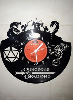 Dungeons And Dragons Game Vinyl Record Clock