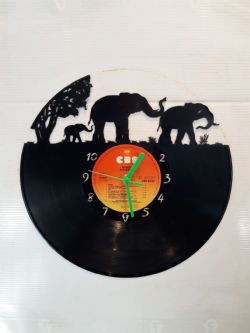 Elephant Family Vinyl Record Clock
