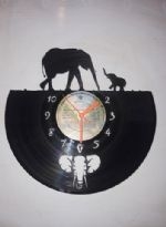Elephants 3 Vinyl Record Clock