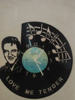 Elvis Presley Love Me Tender Themed Vinyl Record Clock