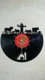 Farm Animals Barn Yard Vinyl Record Clock