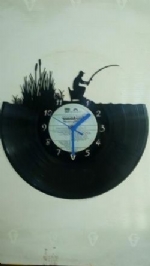 Fishing on a Box Vinyl Record Clock