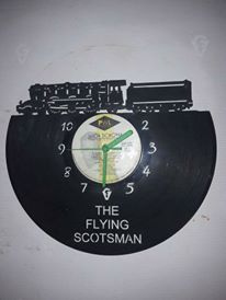 Flying Scotsman Train Vinyl Record Clock