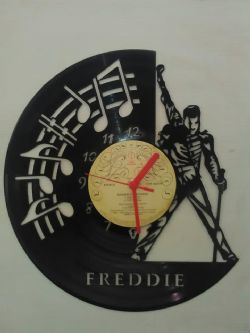 Freddie Mercury Music Notes Themed Vinyl Record Clock