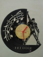 Freddie Mercury Music Notes Themed Vinyl Record Clock