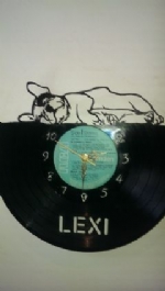 French Bulldog Laying Vinyl Record Clock