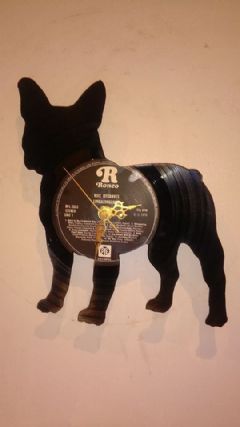 French Bulldog Full Vinyl Record Clock