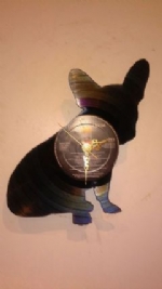 French Bulldog Sitting Full Vinyl Record Clock