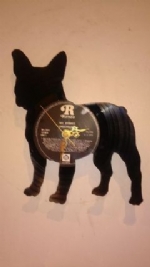 French Bulldog Full Vinyl Record Clock