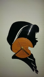 Frozen Anna Silhouette Head Vinyl Record Clock