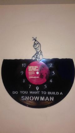 Frozen Olaf Sitting Vinyl Record Clock