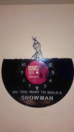 Frozen Olaf Sitting Vinyl Record Clock