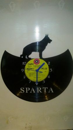 German Shepherd Curved Vinyl Record Clock