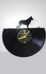 German Shepherd Themed Vinyl Record Clock