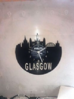 Glasgow Skyline Vinyl Record Clock