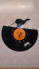 Greyhound Running Themed Vinyl Record Clock