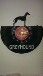 Greyhound Dog Vinyl Record Clock