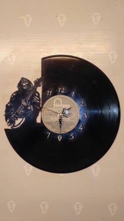Grim Reaper Death Guitar Vinyl Record Clock