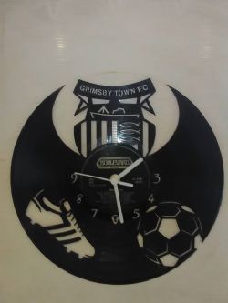 Grimsby Town F.C. Football Badge Themed Vinyl Record Clock