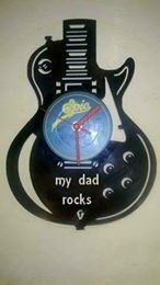 Guitar personalised Vinyl Record Clock