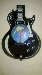 Guitar Vinyl Record Clock