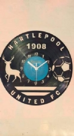 Hartlepool United F.C. Vinyl Record Clock