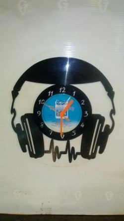 Headphones Vinyl Record Clock