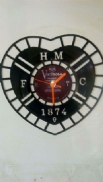 Heart of Midlothian Fc Football Badge Themed Vinyl Record Clock