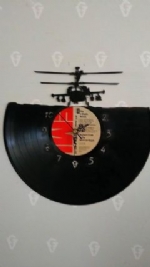 Helicopter Front View Vinyl Record Clock