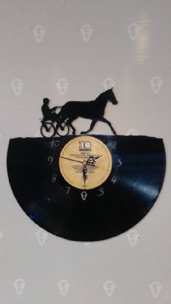 Horse Cart Racing Vinyl Record Clock
