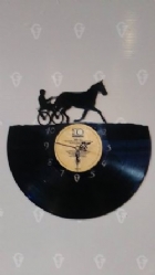 Horse Cart Racing Vinyl Record Clock