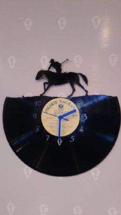 Horse Polo Vinyl Record Clock