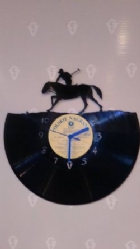 Horse Polo Vinyl Record Clock