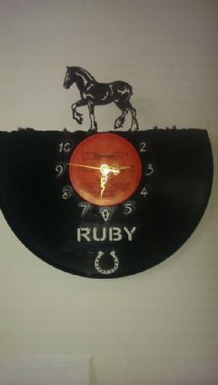 Shire Horse Vinyl Record Clock