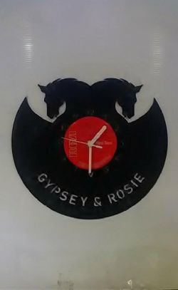 Horses Heads Silhouette Personalised Vinyl Record Clock