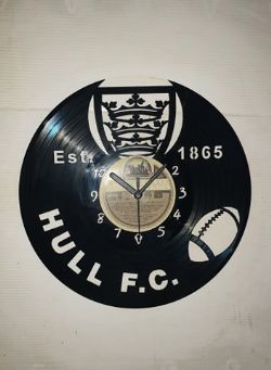 Hull FC Rugby Themed Vinyl Record Clock
