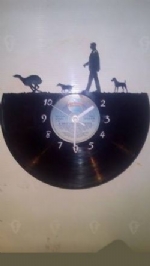 Hunting Scene Vinyl Record Clock