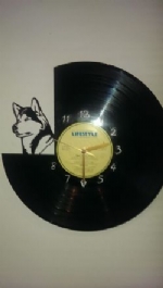 Husky Dog Vinyl Record Clock