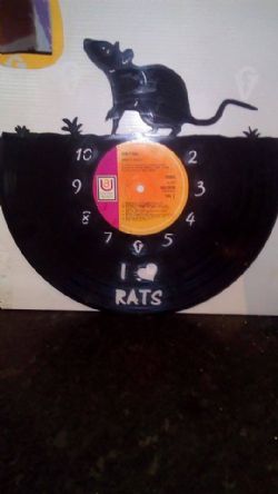 I Love Rats (Top) Vinyl Record Clock