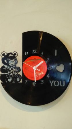 'I Love You' Custom Vinyl Record Clock